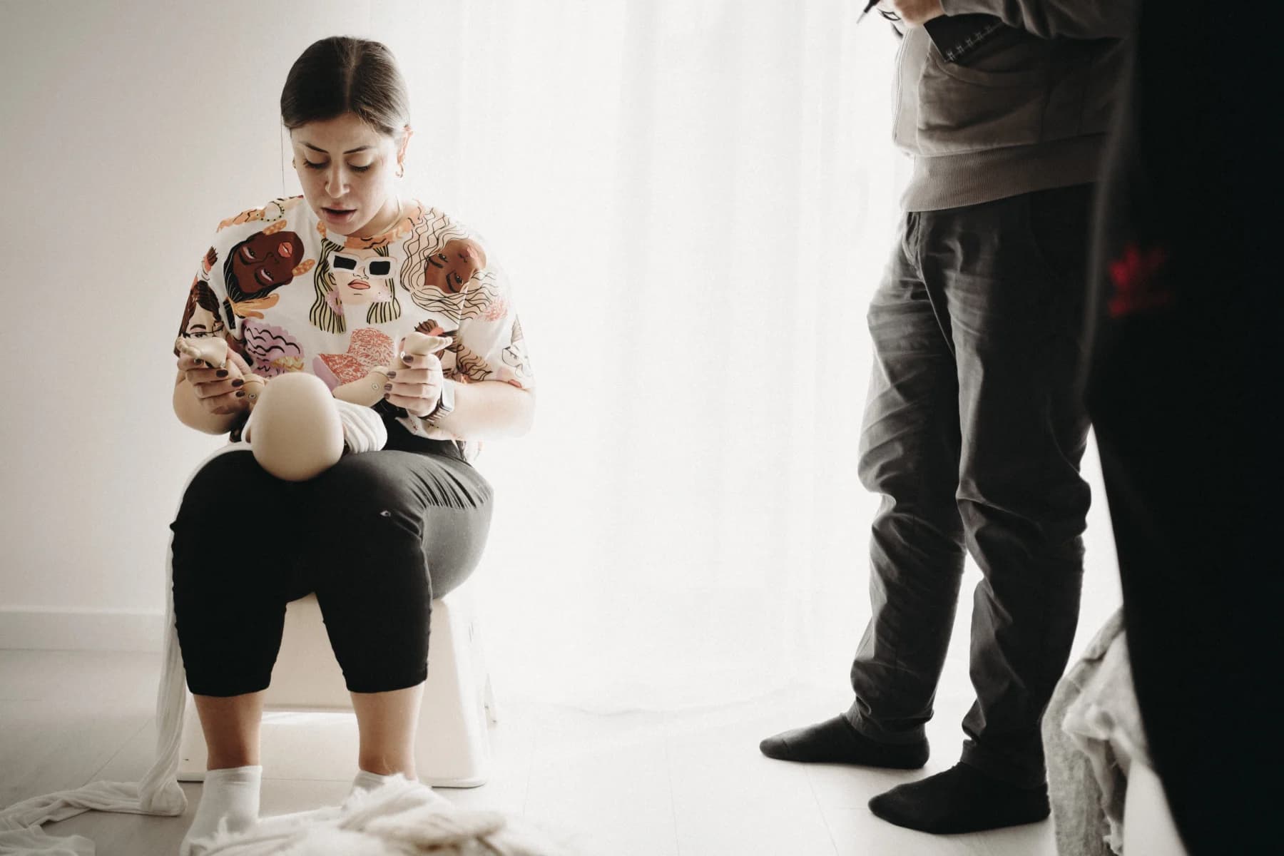 Formazione pratica durante un workshop Newborn Academy