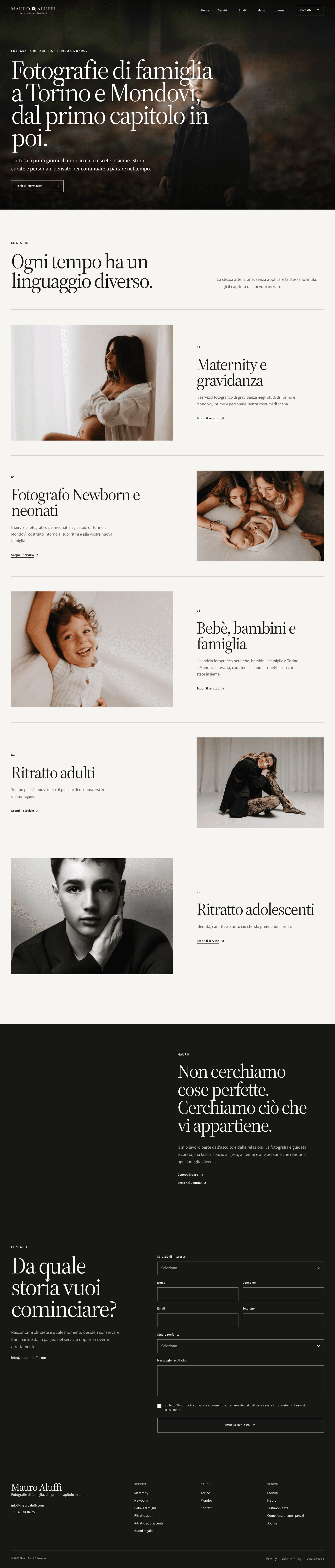 Anteprima scorrevole del sito MauroAluffi.com su desktop