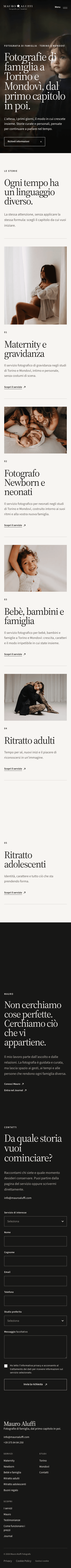 Anteprima scorrevole del sito MauroAluffi.com su smartphone