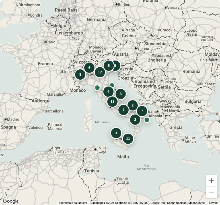 Mappa reale dei fotografi certificati Newborn Academy
