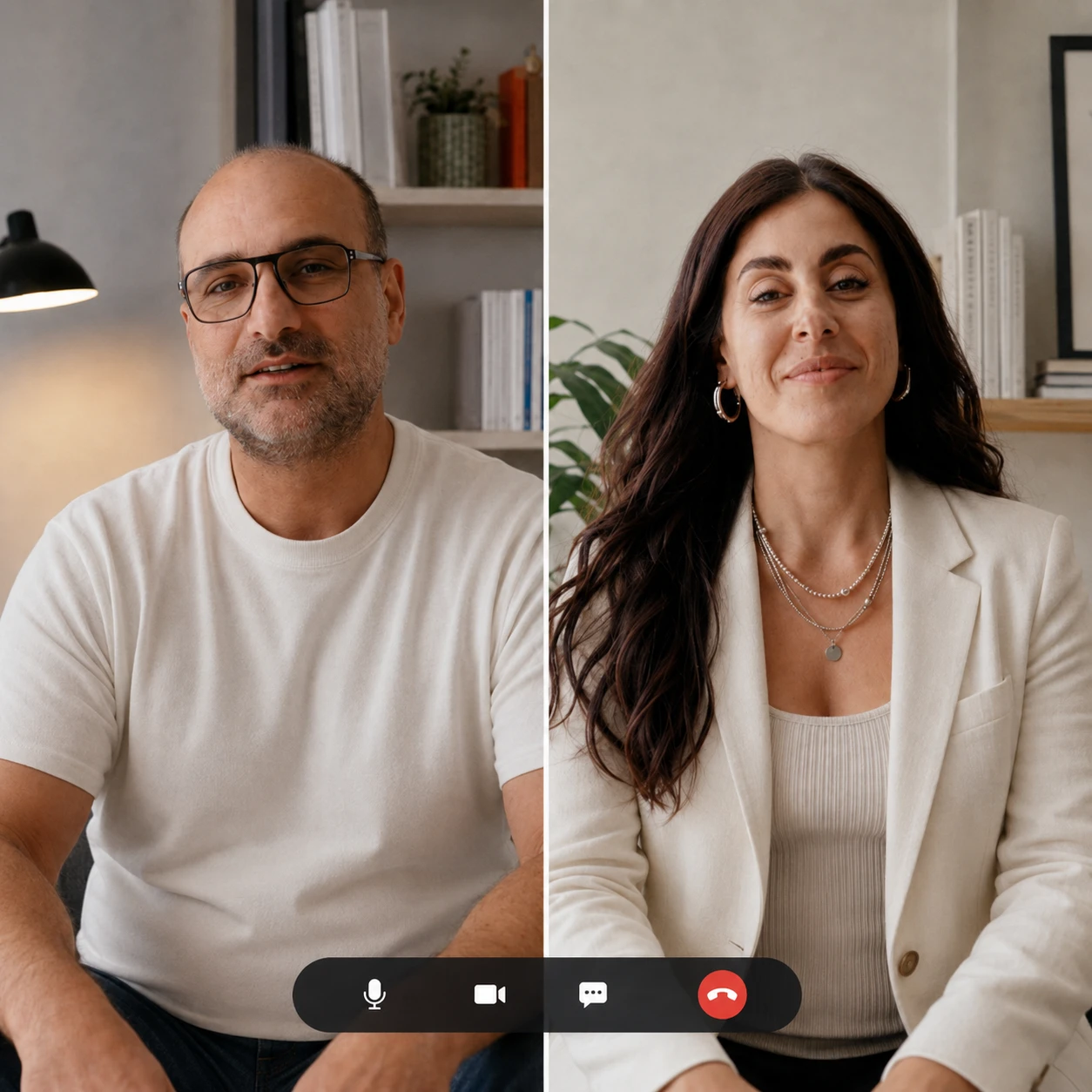 Mauro Aluffi e Angelica Casaccia durante una videochiamata